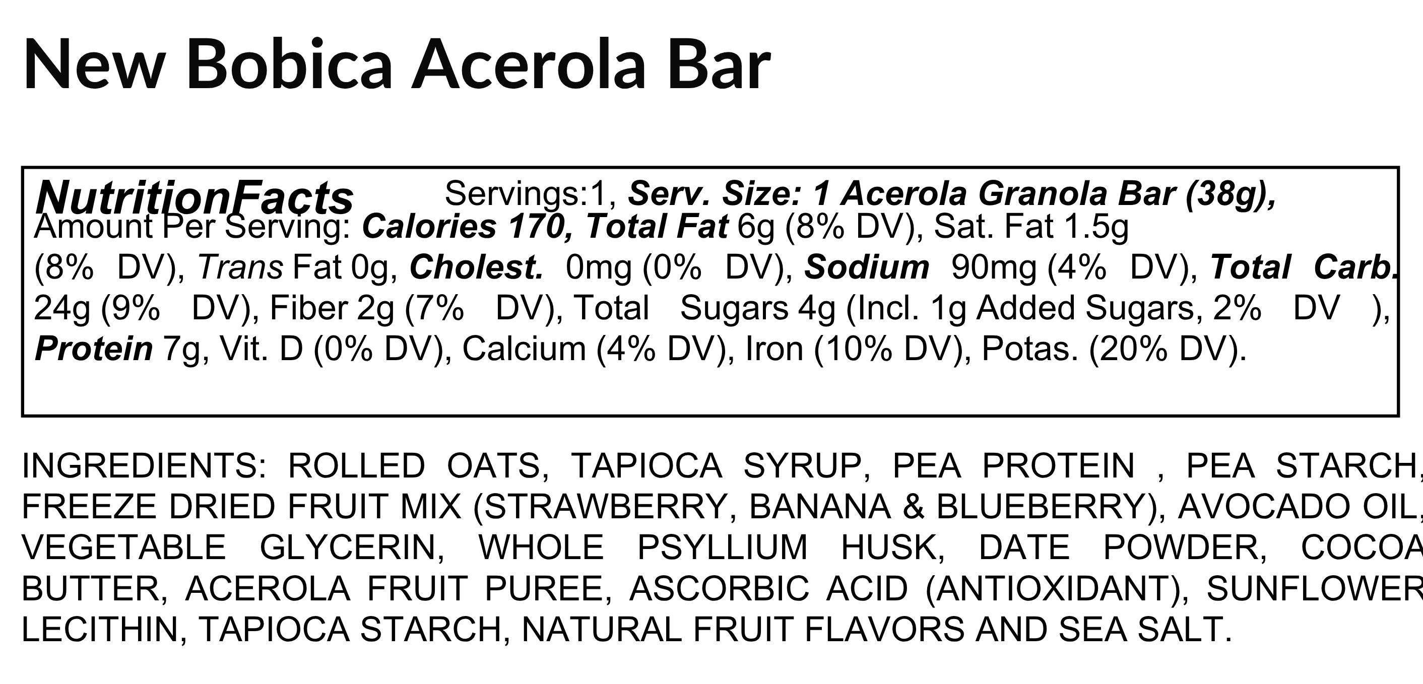 Acerola Glazed Granola Bar (Box of 6 Snack Bars)